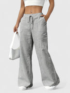 Valentina – Pantaloni casual de damă, cu talie elastică și croială cu picioare largi, confortabili