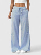 Valentina – Pantaloni casual de damă, cu talie elastică și croială cu picioare largi, confortabili
