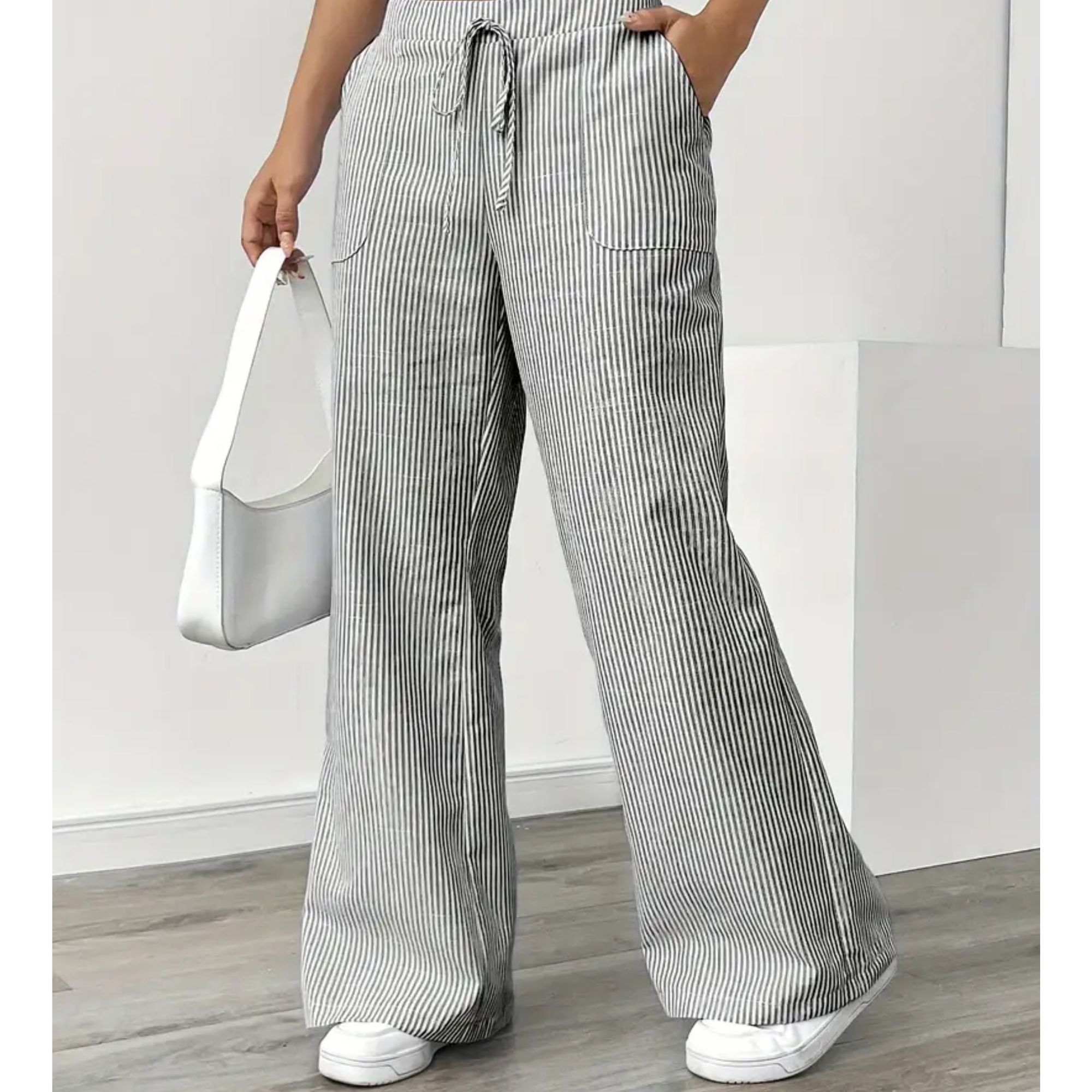 Victoria – Pantaloni largi de in pentru femei, casual, confortabili pentru fiecare zi