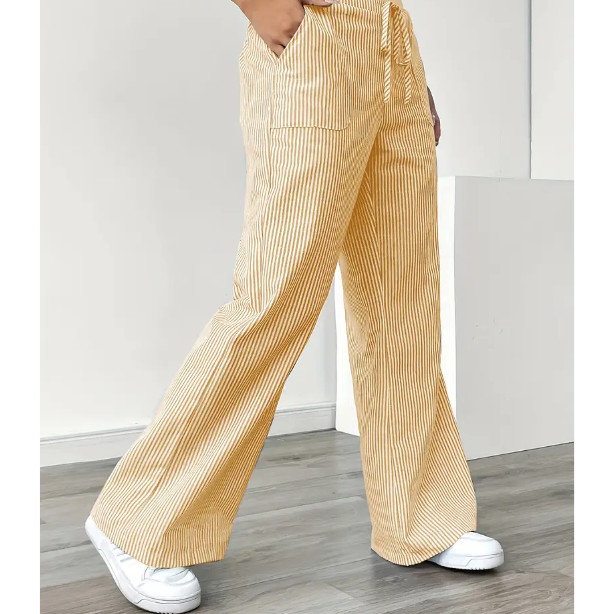 Victoria – Pantaloni largi de in pentru femei, casual, confortabili pentru fiecare zi