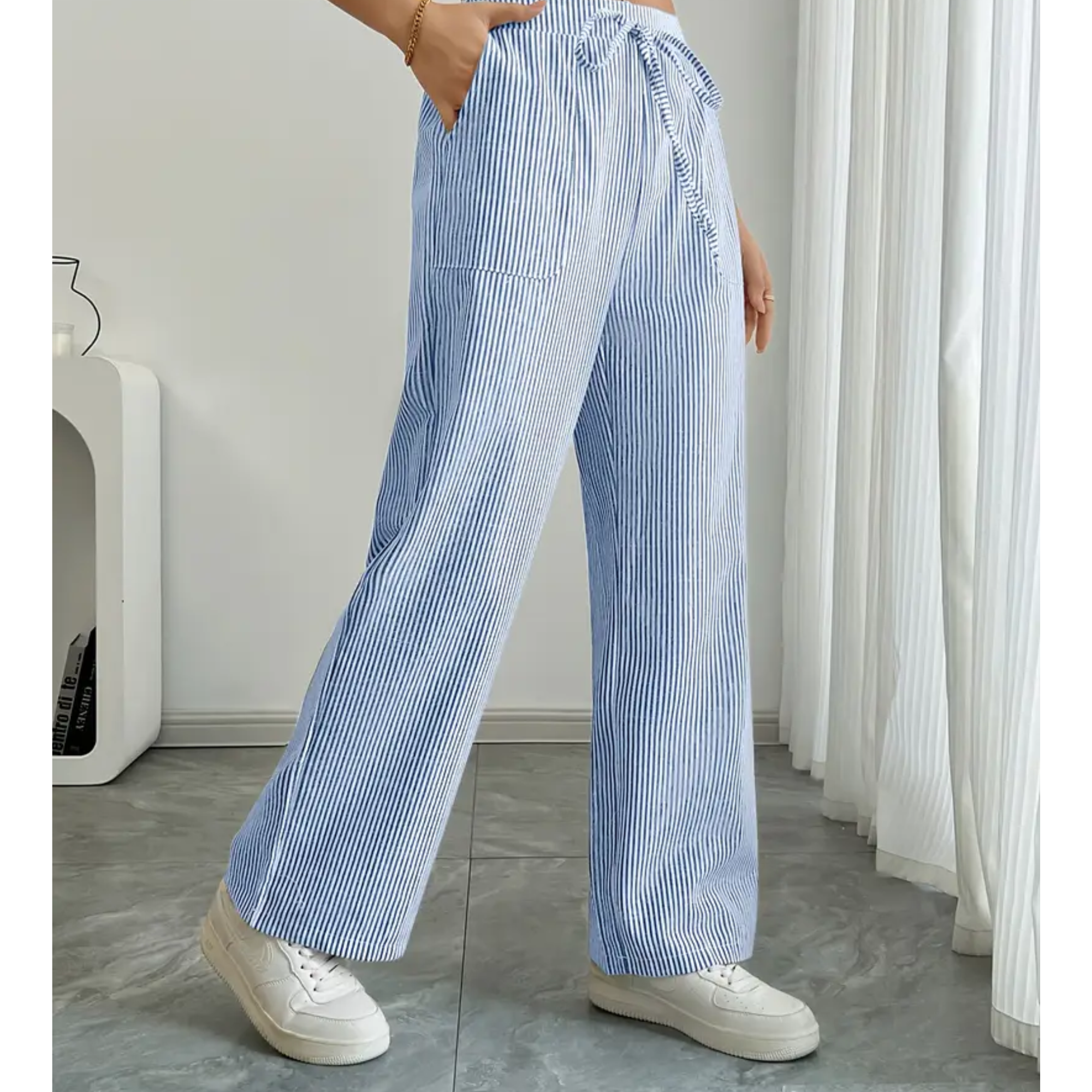 Victoria – Pantaloni largi de in pentru femei, casual, confortabili pentru fiecare zi