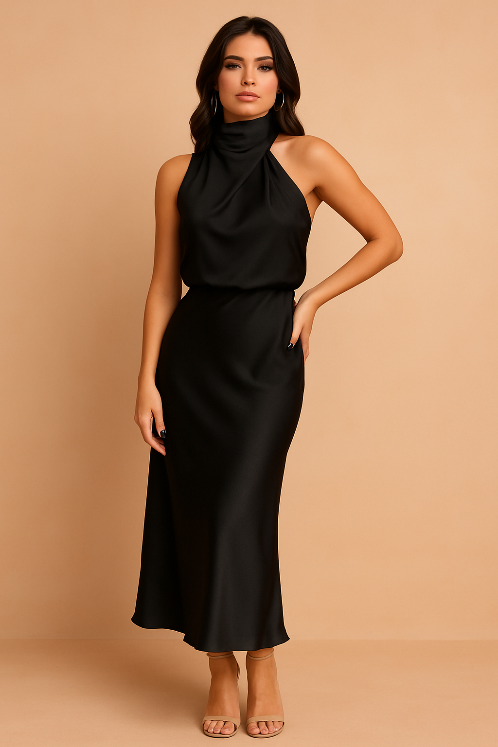 Sybilla – Stylowa Damska Sukienka Midi Elegancka na Co Dzień