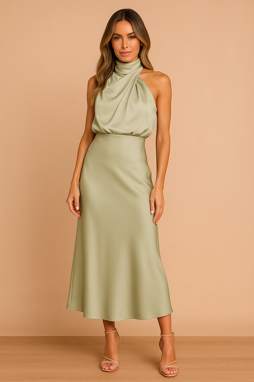 Sybilla – Stylowa Damska Sukienka Midi Elegancka na Co Dzień