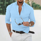 Leander – Men's Casual Shirt with Long Sleeves Formal Elegant