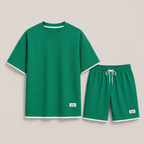 Marcel – Męski Zestaw Waflowy z T-Shirtem i Szortami Casualowy Komfortowy