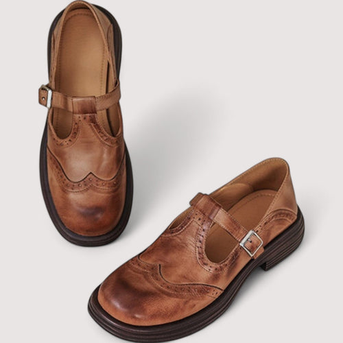 Celina – Eleganckie Damskie Skórzane Buty Mary Jane Premium