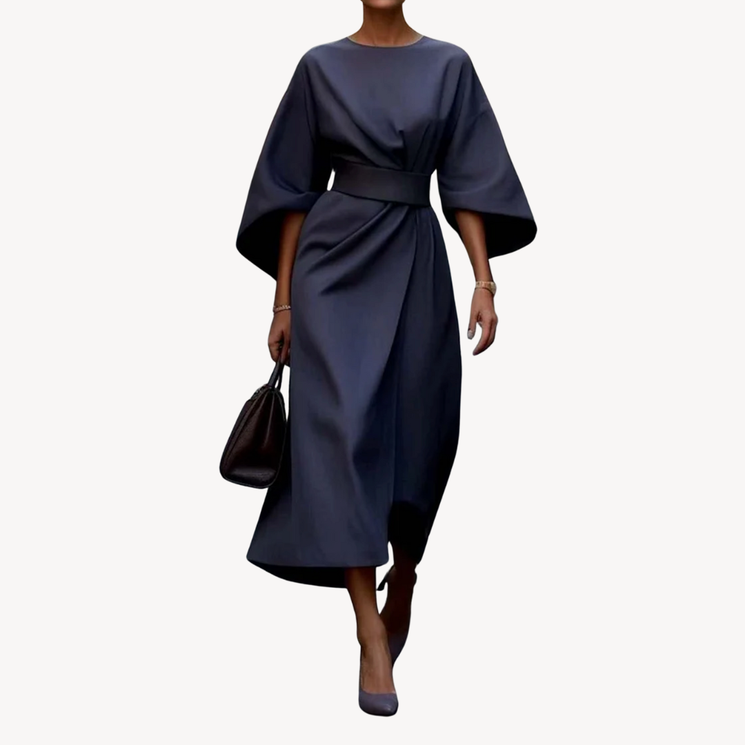 Aurelia | Sukienka Damska Midi z Szerokimi Rękawami – Elegancki Styl na Wydarzenia