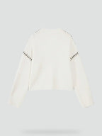 Emilia – Damski Oversized Sweter Casual z Kontrastowym Wykończeniem i Dekoltem w Serek