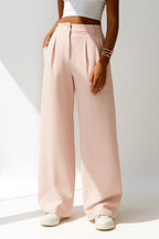 Stella – Damskie Spodnie Wysoki Stan Szerokie Nogawki Eleganckie Casual