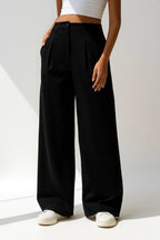 Stella – Damskie Spodnie Wysoki Stan Szerokie Nogawki Eleganckie Casual