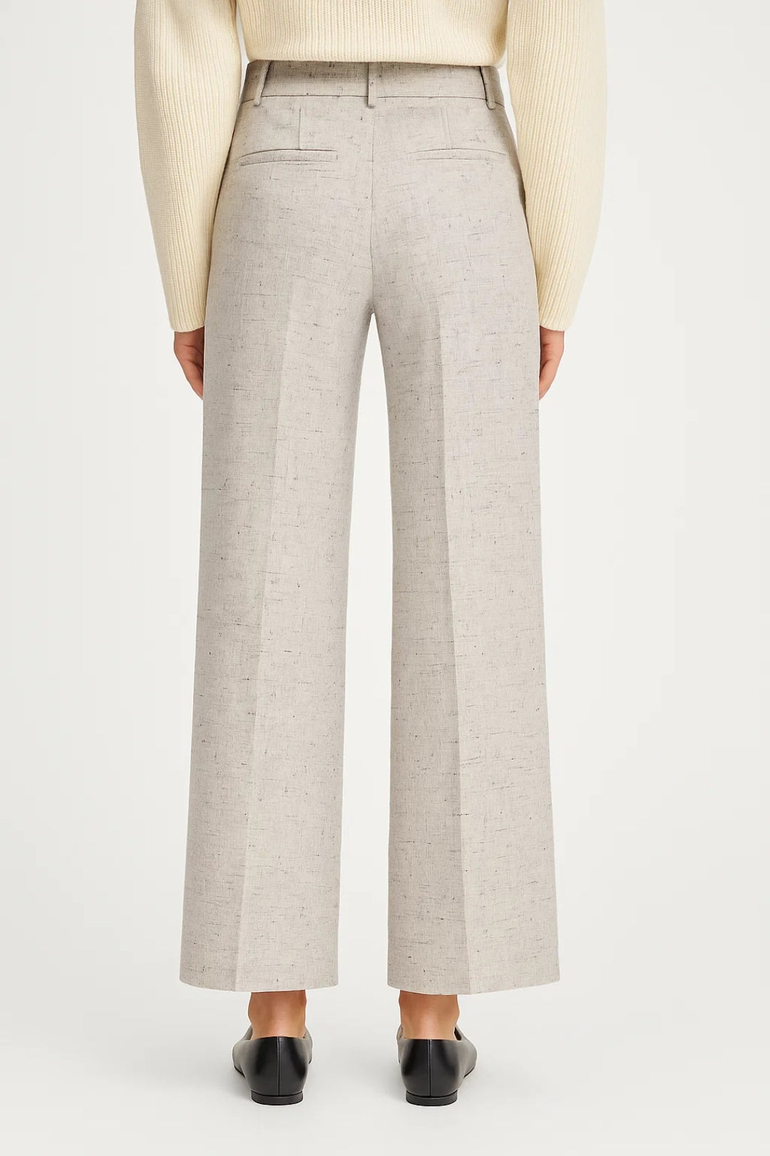 Nina – Pantaloni casual de damă cu croială largă, talie înaltă, pliu și confortabili