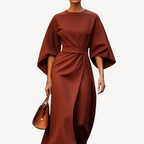 Aurelia | Sukienka Damska Midi z Szerokimi Rękawami – Elegancki Styl na Wydarzenia
