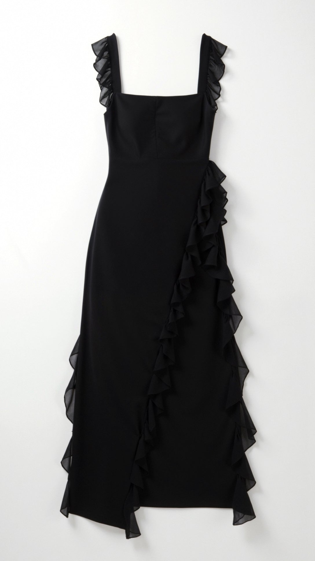 Mirella – Elegancka Sukienka Maxi z Falbankami Wieczorowa