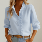 Aurelia | Women's Blouse with Ruffle – Long Sleeve Shirt
