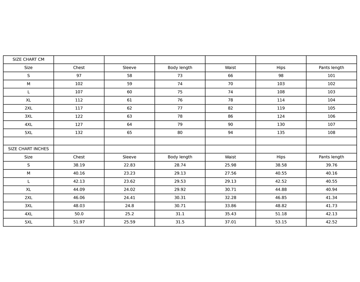 Size chart