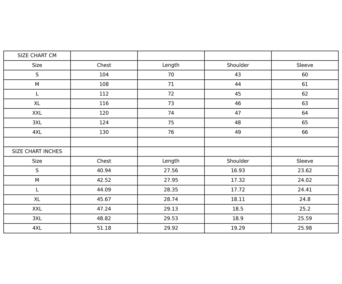 Size chart