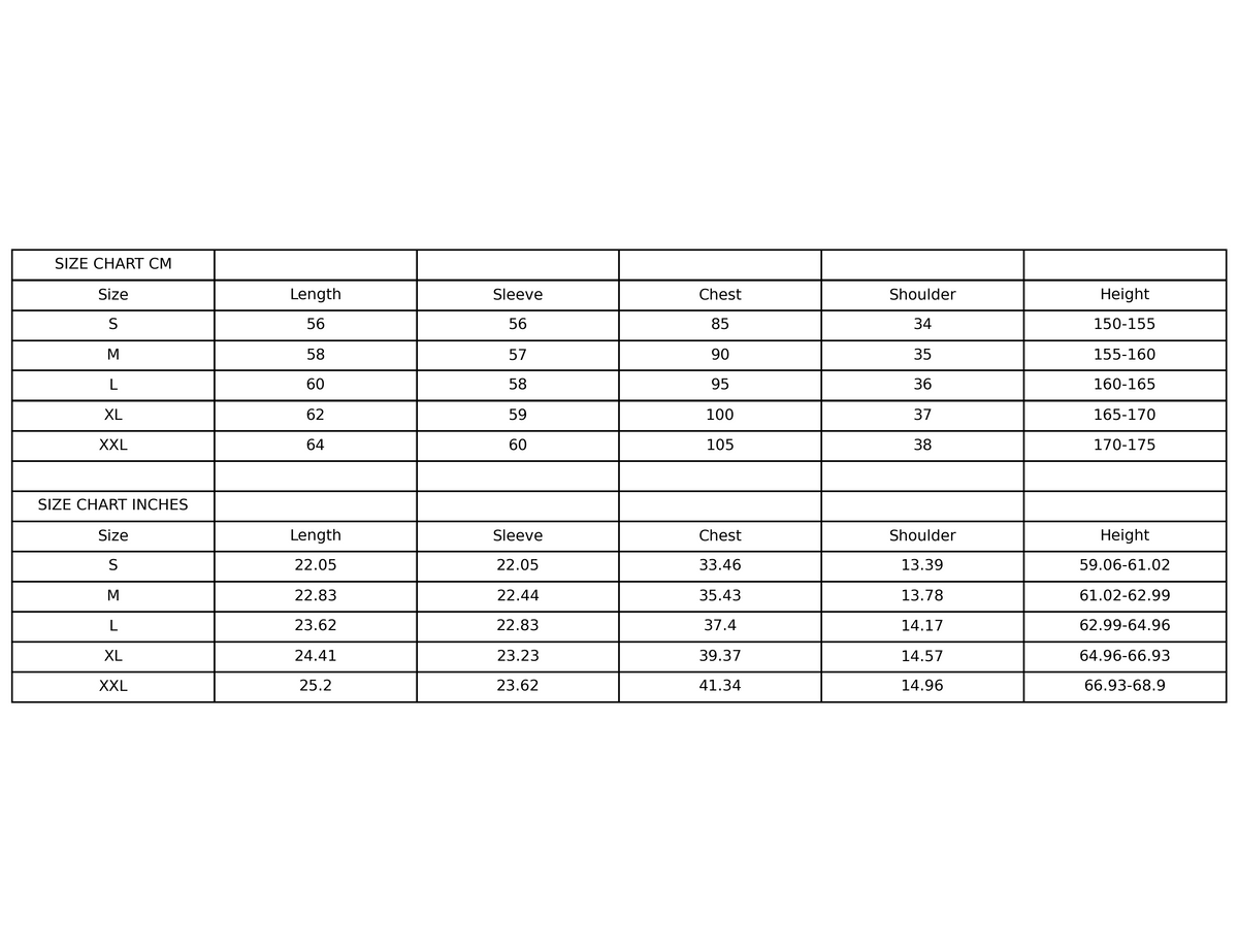 Size chart