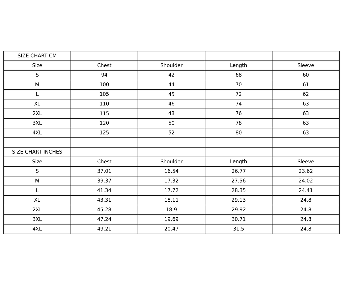 Size chart