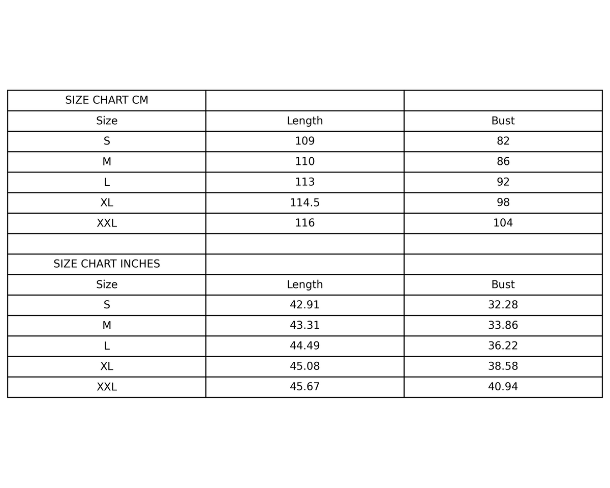 Size chart