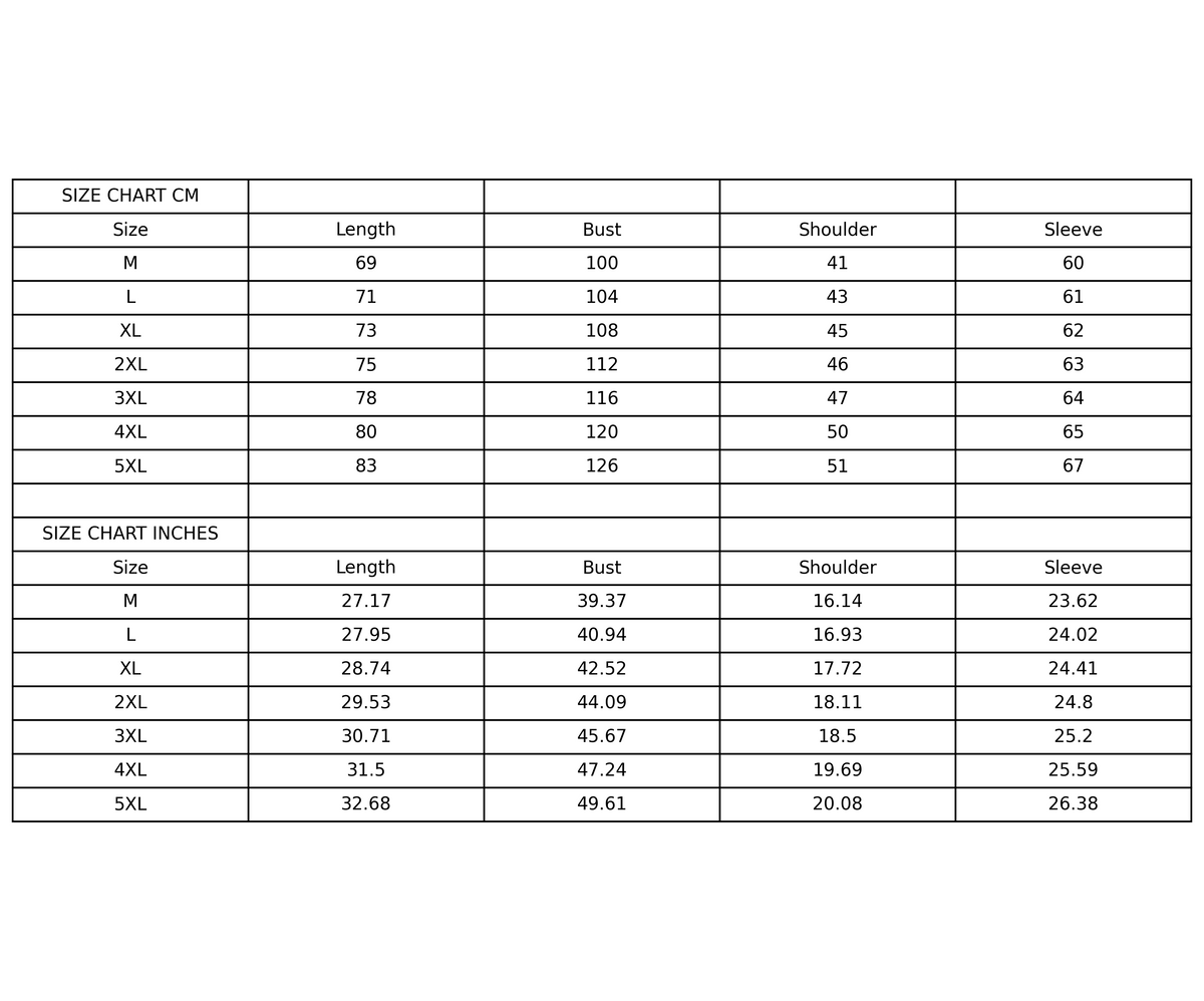 Size chart