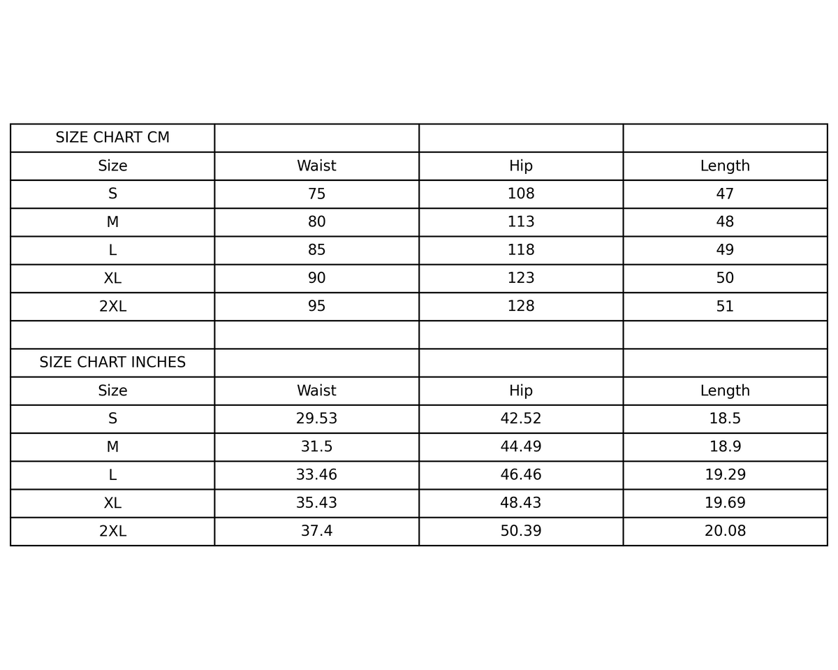 Size chart