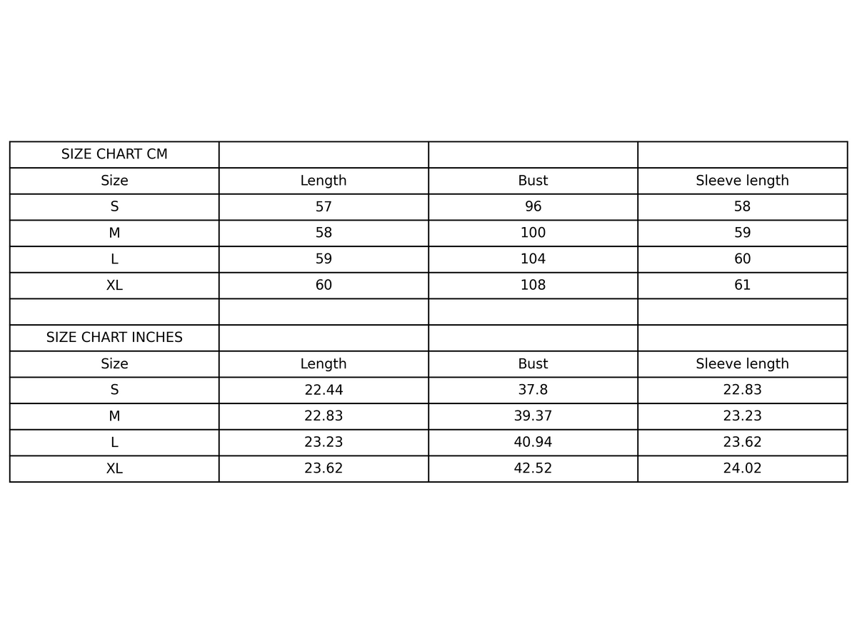 Size chart