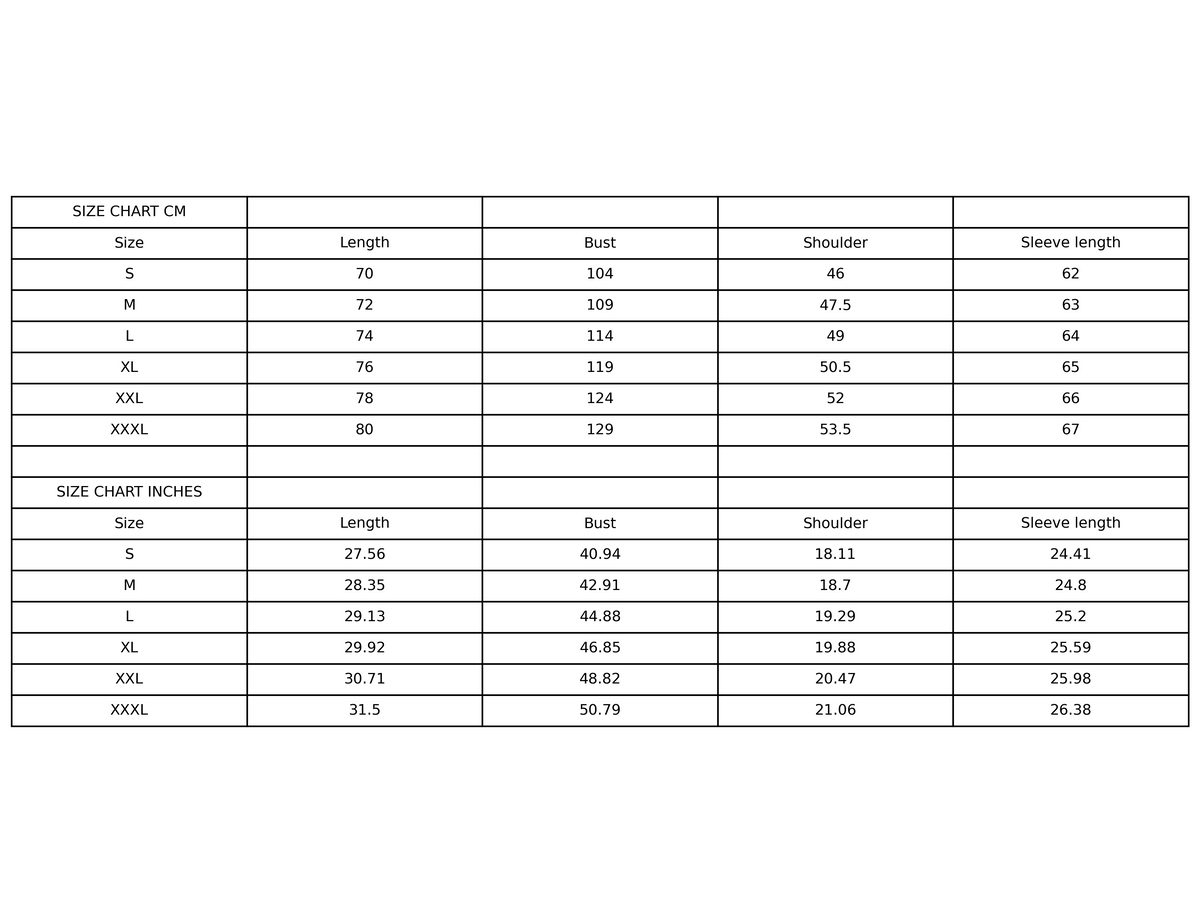 Size chart
