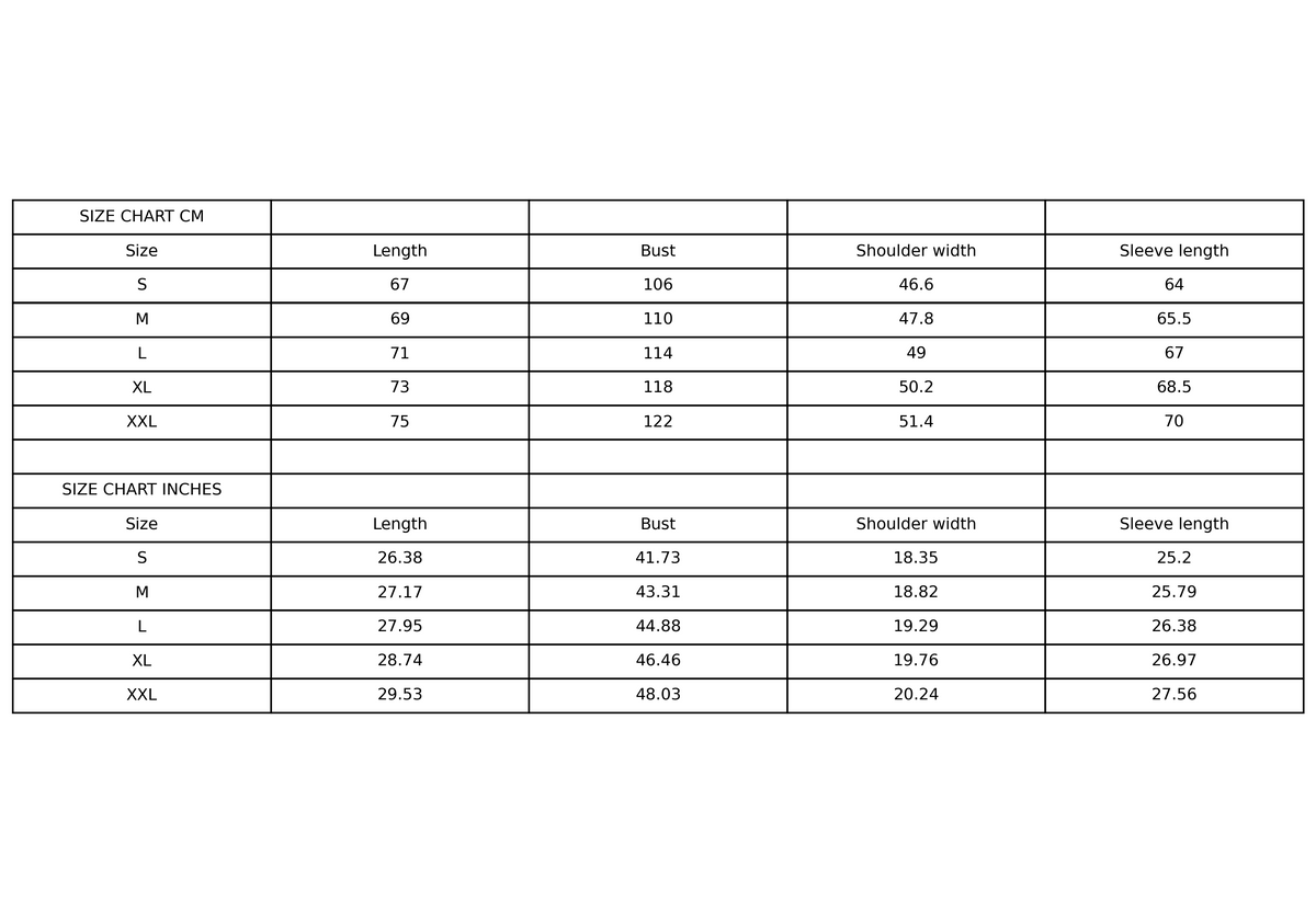 Size chart
