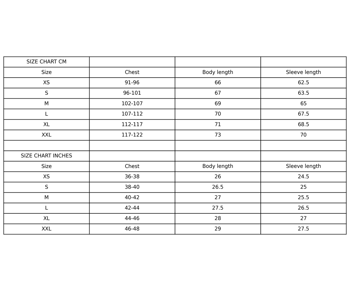 Size chart