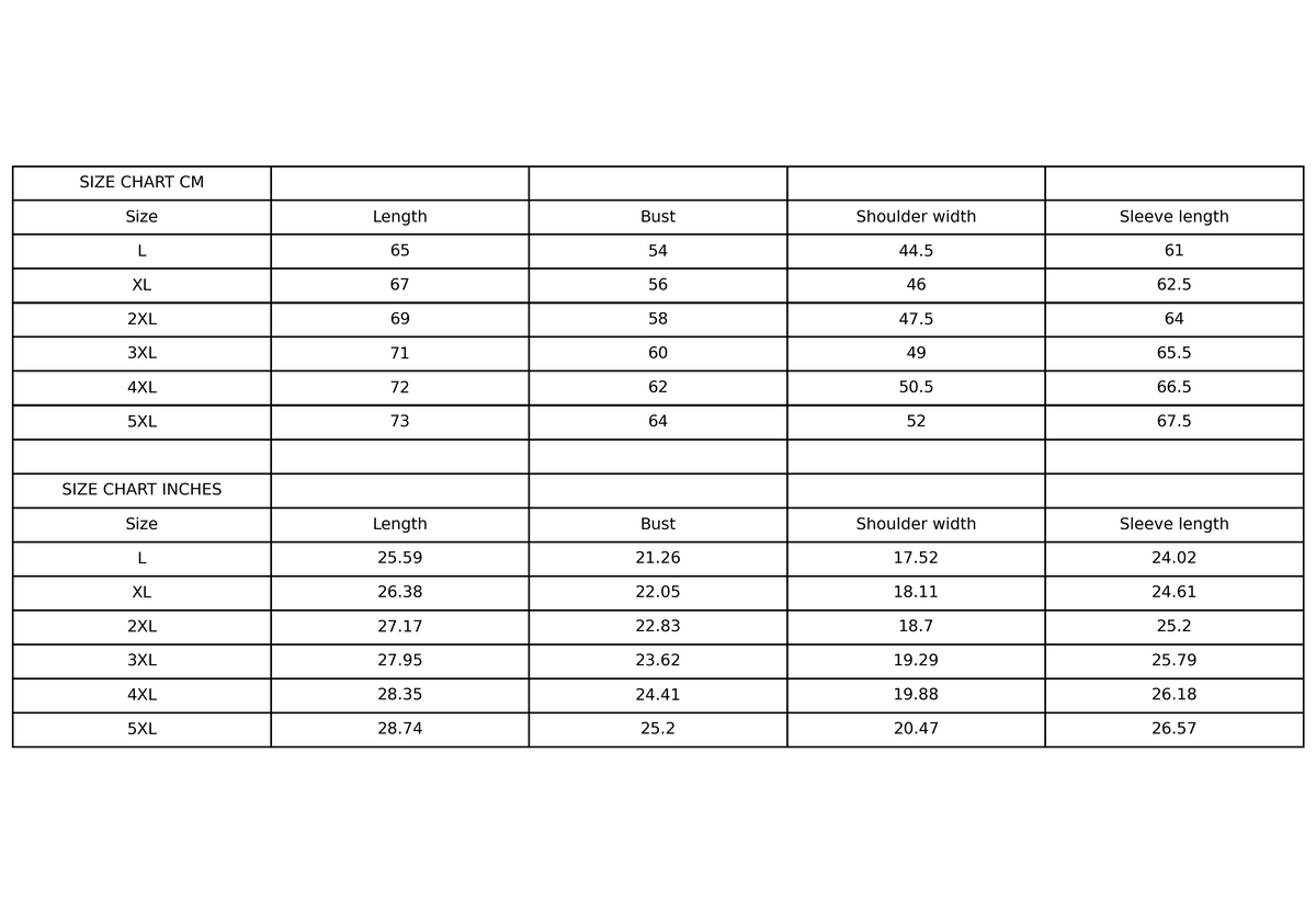 Size chart