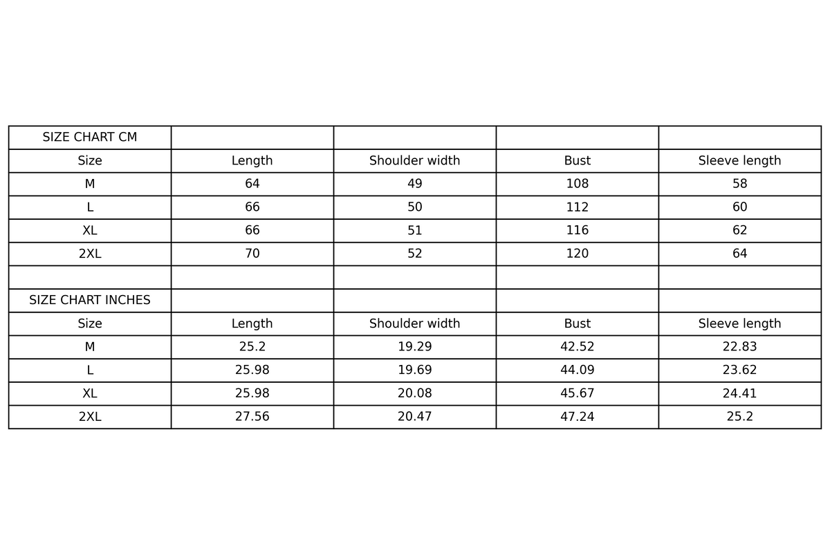 Size chart