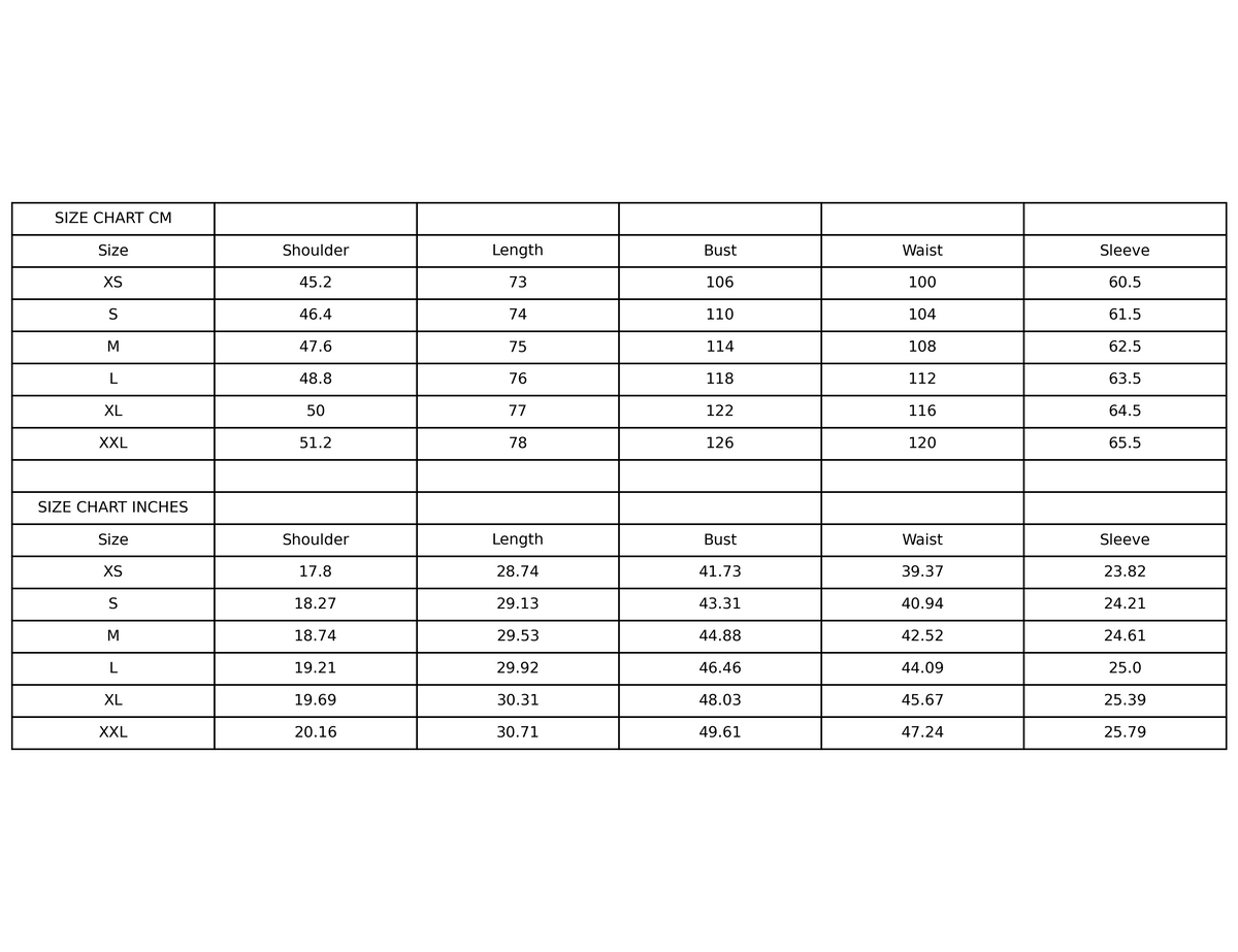 Size chart