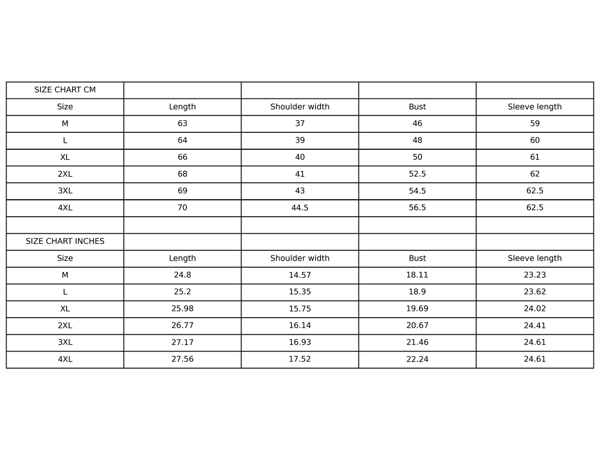 Size chart