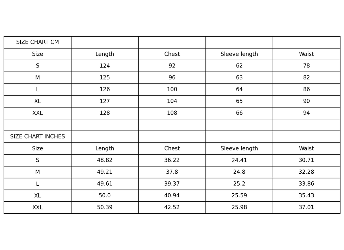 Size chart