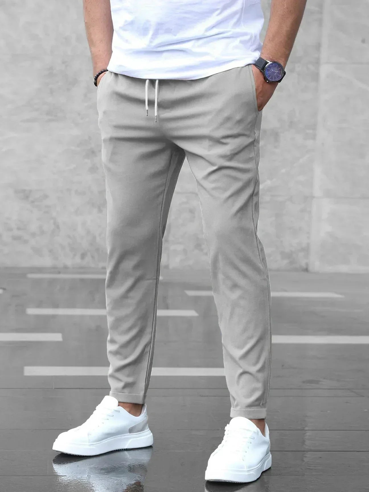 Milo – Men's Casual Regular Fit Pants with Stretch Comfort, Comfortable