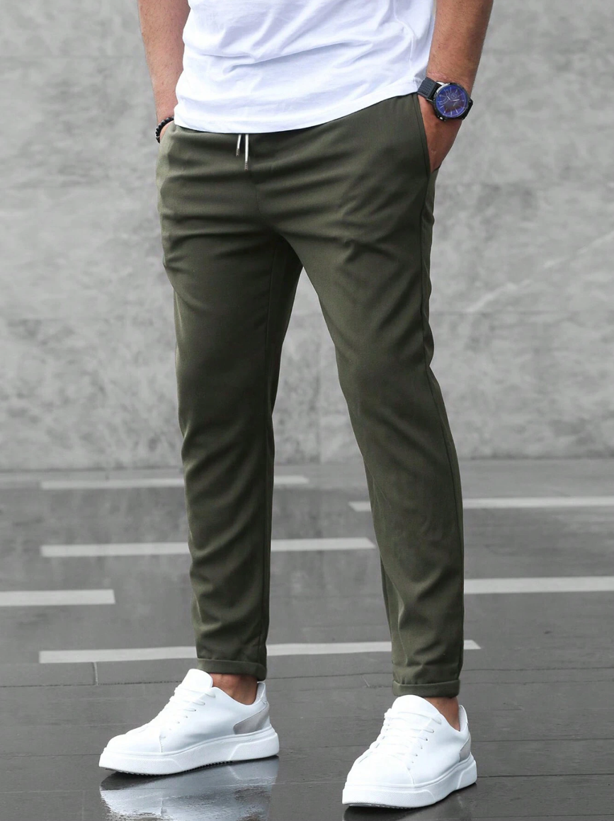 Milo – Men's Casual Regular Fit Pants with Stretch Comfort, Comfortable