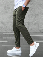 Milo – Men's Casual Regular Fit Pants with Stretch Comfort, Comfortable