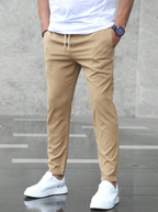 Milo – Men's Casual Regular Fit Pants with Stretch Comfort, Comfortable