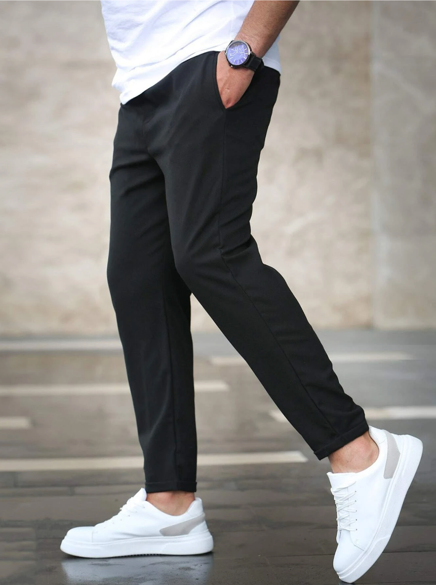 Milo – Men's Casual Regular Fit Pants with Stretch Comfort, Comfortable