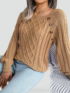 Malwina – Pulover elegant de damă, casual, cu nasturi și model la modă