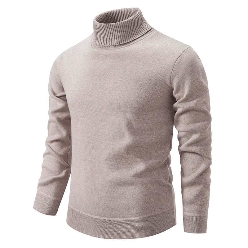 Bruno – Męski Dopasowany Sweter z Golfem z Długim Rękawem Casual