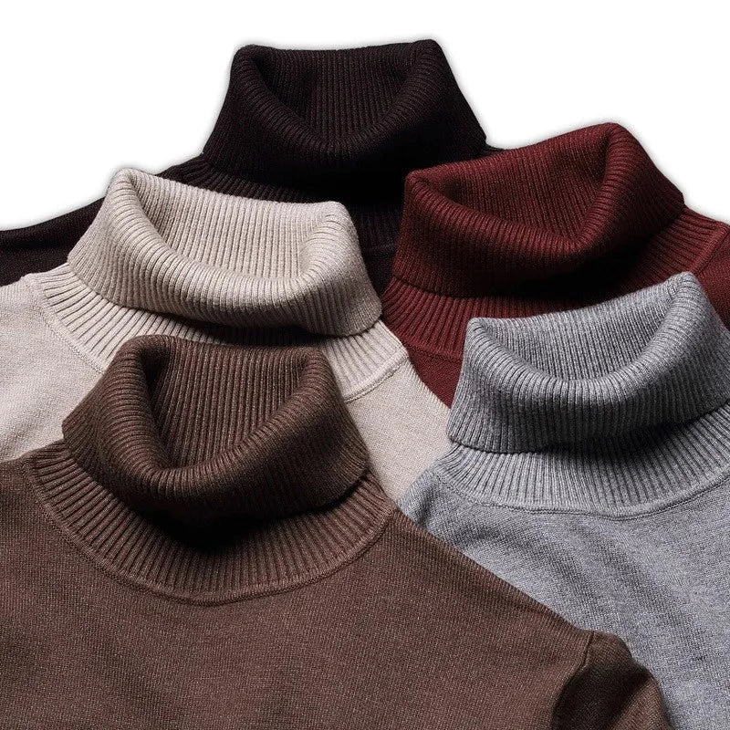Bruno – Męski Dopasowany Sweter z Golfem z Długim Rękawem Casual