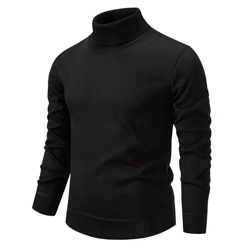 Bruno – Męski Dopasowany Sweter z Golfem z Długim Rękawem Casual