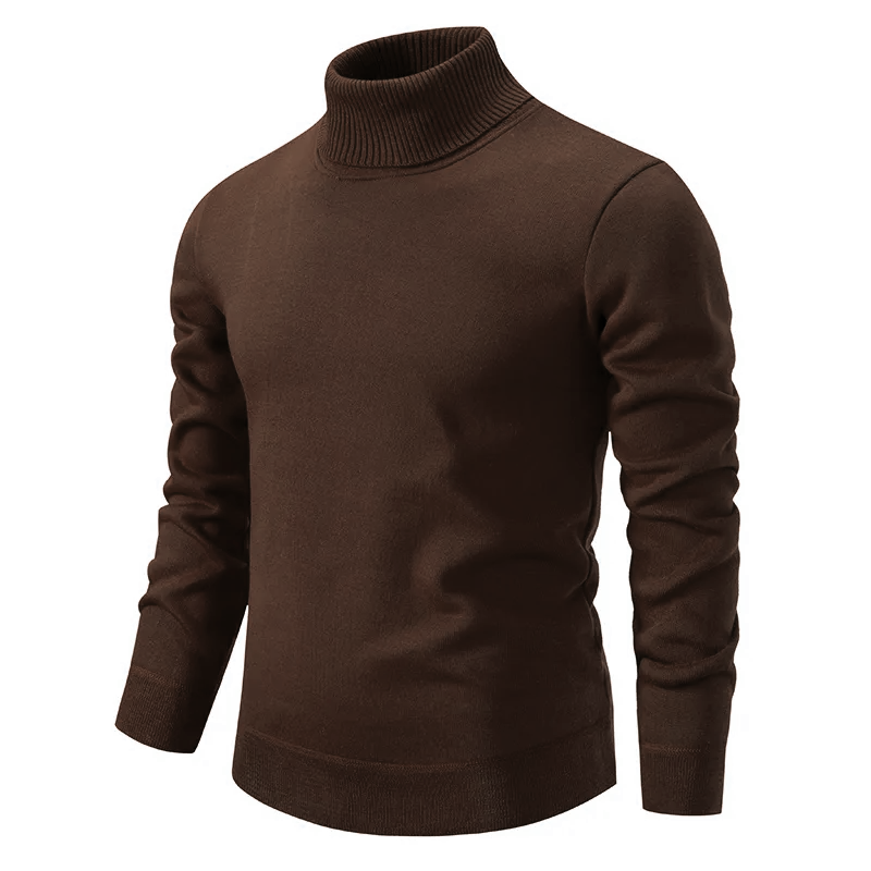 Bruno – Męski Dopasowany Sweter z Golfem z Długim Rękawem Casual