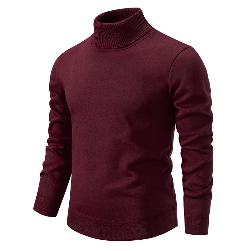 Bruno – Męski Dopasowany Sweter z Golfem z Długim Rękawem Casual