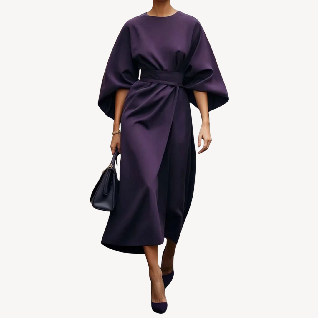 Aurelia | Sukienka Damska Midi z Szerokimi Rękawami – Elegancki Styl na Wydarzenia