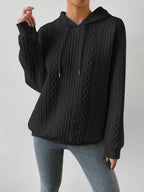 Noémie – Casual Women's Knit Hoodie with Drawstring