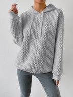 Noémie – Casual Women's Knit Hoodie with Drawstring