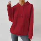 Noémie – Casual Women's Knit Hoodie with Drawstring