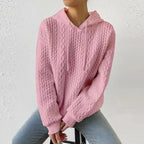 Noémie – Casual Women's Knit Hoodie with Drawstring